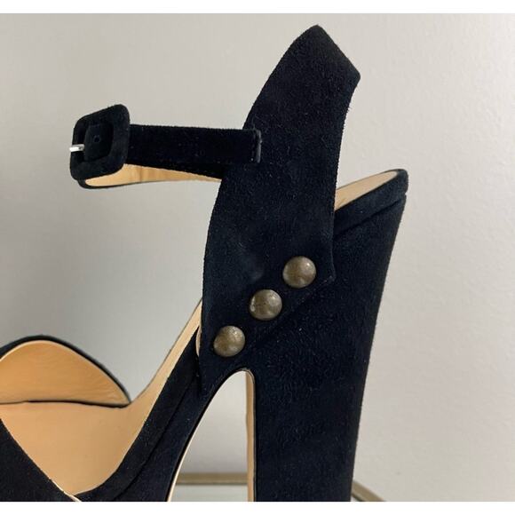 Giuseppe Zanotti Black Suede Studded Platform Sandals - Picture 5 of 11